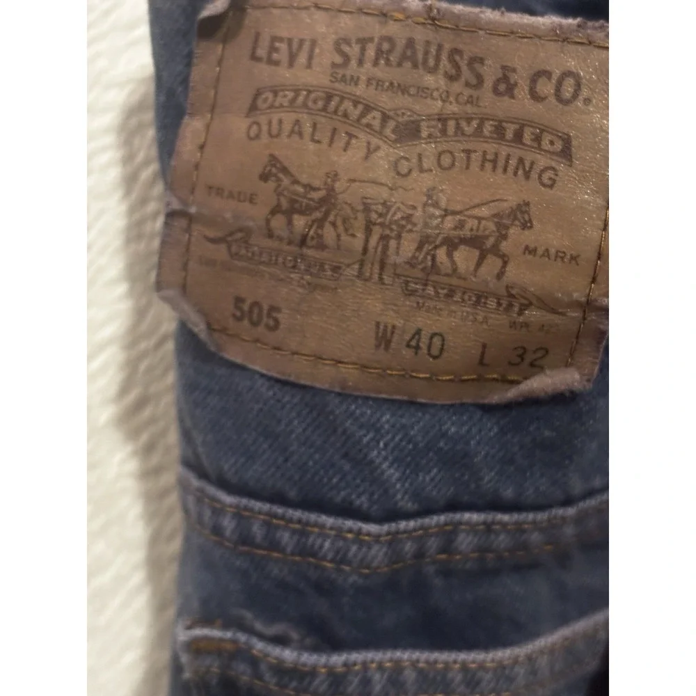 Vintage Levi's 505 Orange‎ Tab Jeans Men's Size 40x31.5 Y2K Zipper Fly Dark Wash